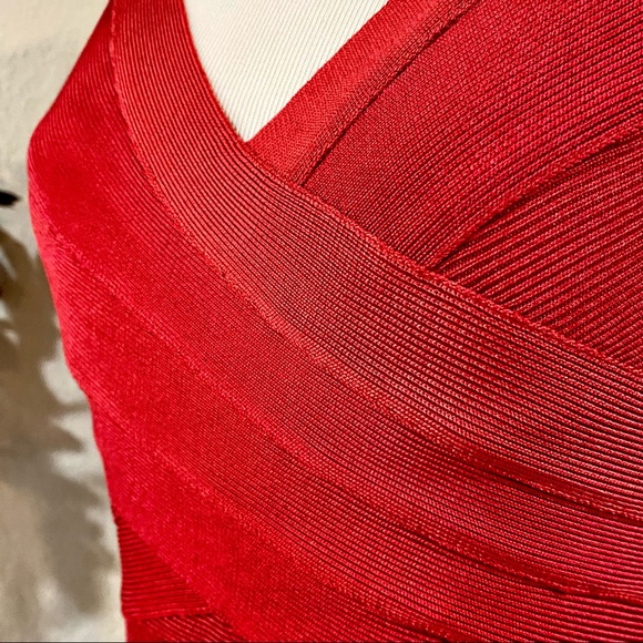 NWOT Herve Leger Amee Red Ombre Mini Dress, XS - Picture 7 of 16